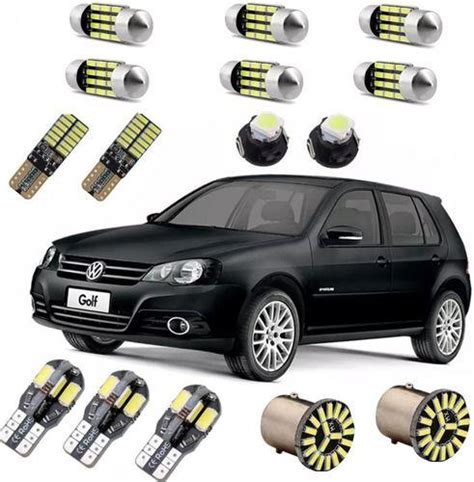 Kit lampadas led premium golf polo hatch pingo teto placa ré MFL