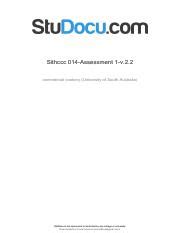 Sithccc 014 Assessment 1 V22 Pdf LOMoARcPSD 11784563 Sithccc 014