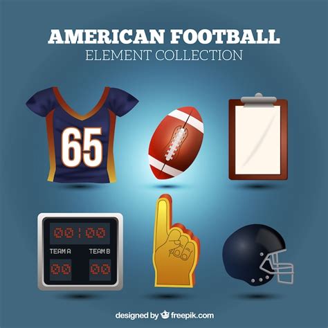 Set De Elementos De F Tbol Americano Vector Gratis