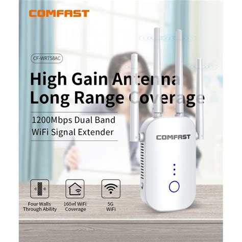 Amplificador Y Repetidor Wifi Dualband Comfast 2 4 5 8GHZ 1200mbps CF