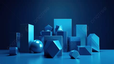 Blue Abstract Geometric Shapes 3d Rendered Background, 3d Rendering ...