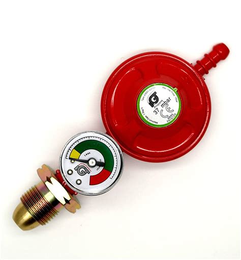 Igt 37Mbar Propane Gas Regulator With Pressure Gauge 1 M Hose Kit