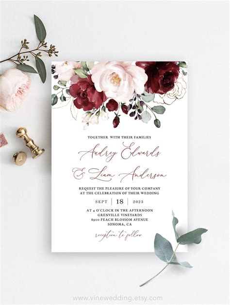 Wedding Invitation Set Printable Wedding Invitation Template - Etsy ...