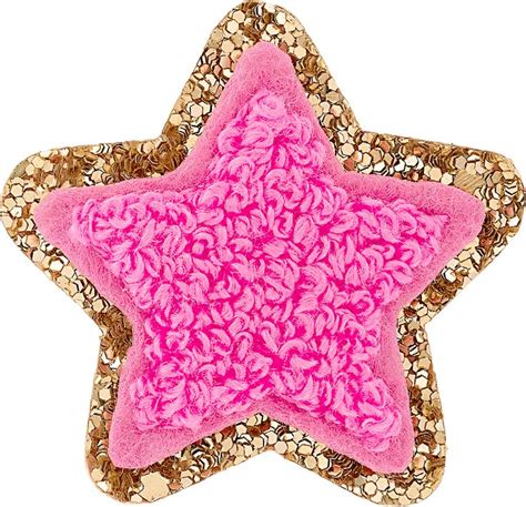 Bubblegum Mini Glitter Varsity Star Patch Preppy Inspiration Heart