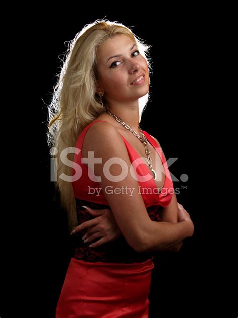 Hot Blonde In Red Dress Stock Photo Royalty Free FreeImages