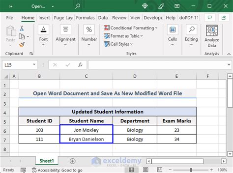 How To Open A Word Document And Save It As Pdf Or Docx With Vba In