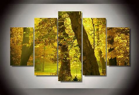 2017 Unframed Canvas 5 Pieces Tree Landscape Modern Wall Painting Home