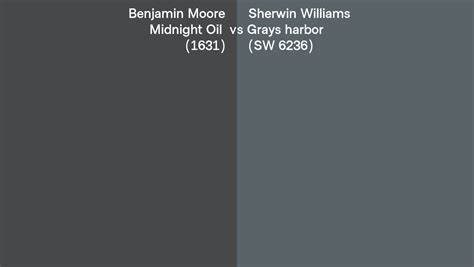 Benjamin Moore Midnight Oil 1631 Vs Sherwin Williams Grays Harbor SW