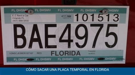 Cómo sacar una placa temporal en Florida