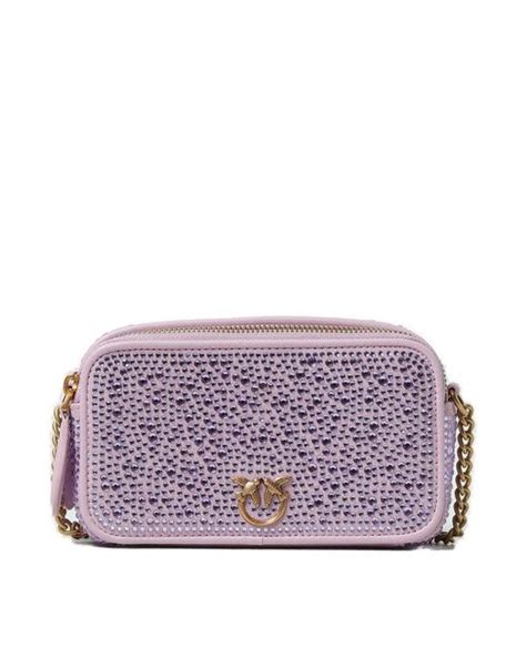 Pinko Love Bird Embellished Zipped Crossbody Bag In Purple Lyst