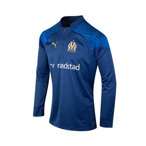 Sweat zippé OM bleu or 2023 24 sur Foot fr