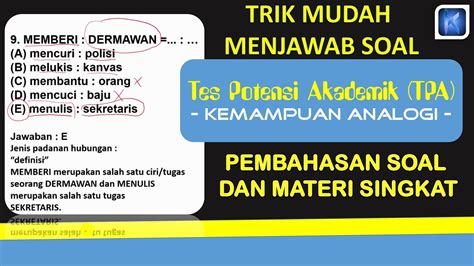 TRIK DAN METODE CEPAT MENJAWAB SOAL TES POTENSI AKADEMIK TPA