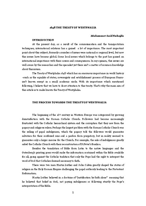 Treaty Of Westphalia Text