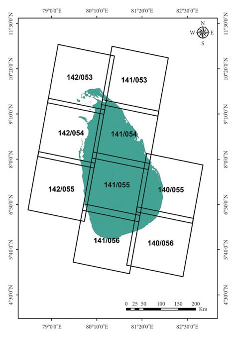 Landsat Tiles Arrangement Of Sri Lanka Download Scientific Diagram