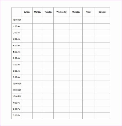 7 Excel 24 Hour Schedule Template - Excel Templates