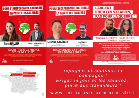 L Gislatives Les Communistes Du Prcf Pr Sentent Des Candidats