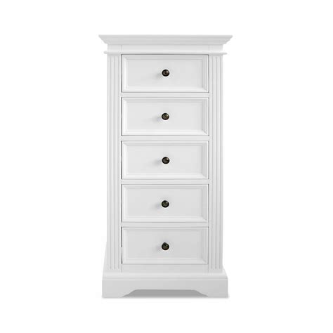 White Tallboy Narrow Chest Of Drawers Bedroom Furniture Gainsborough