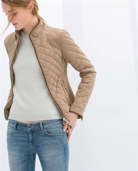 Zara New Collection Combination Quilted Jacket Quilted Jacket