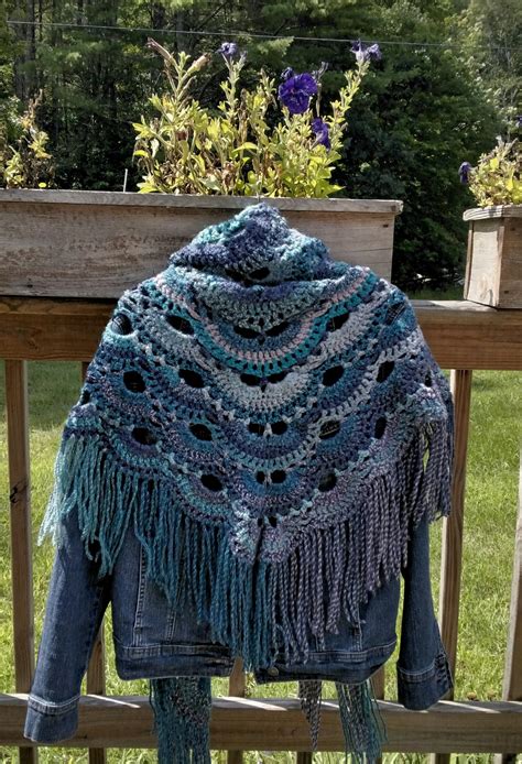 Crochet Shawl With Fringe Crochet Boho Shawl Crochet Wrap Crochet Scarf Handmade Shawl