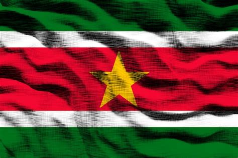 Fondo De La Bandera Nacional De Surinam Con La Bandera De Surinam