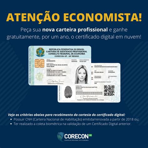 Pe A Sua Nova Carteira Profissional E Ganhe Gratuitamente Por Um Ano