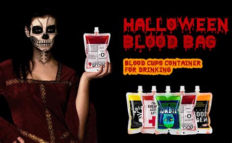 Amazon Bolsas De Sangre De Halloween Para Bebidas 35 Bolsas De