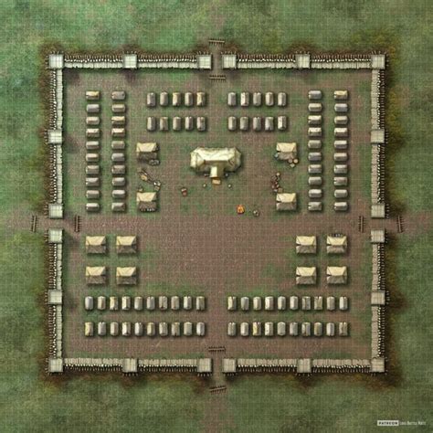 Military Campsite [battle Map] [70x70] R Battlemaps