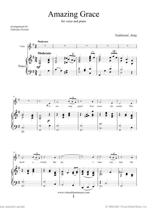 Amazing Grace Sheet Music With Lyrics