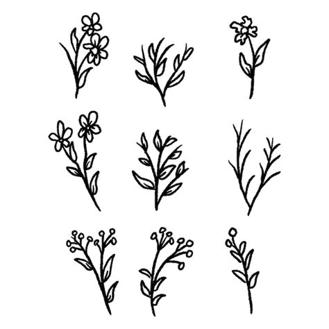 Premium Vector Simple Flower Hand Drawn Illustration