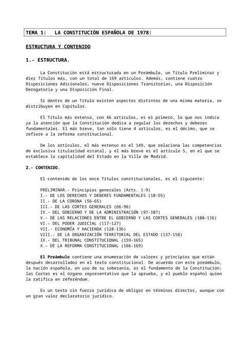 DOC TEMA 1 CONSTITUCION ESPAÑOLA DOKUMEN TIPS