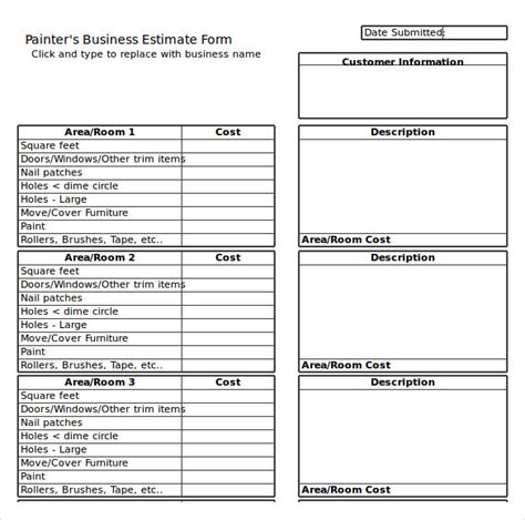 Paint Estimate Template