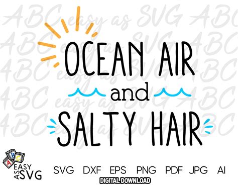 Ocean Air And Salty Hair Svg Funny Summer Quote Svg Sun Tanning Svg