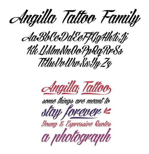 Angilla Crafted Script Tattoo Font Bypeople