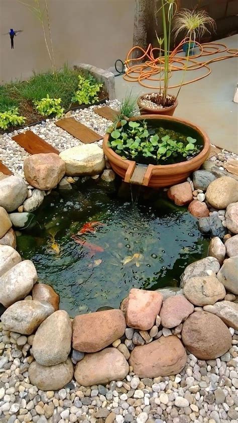 Awesome Small Backyard Water Pond with Fish and Plants