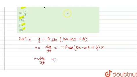 A Progressive Wave Travelling Along The Positive X Direction Is