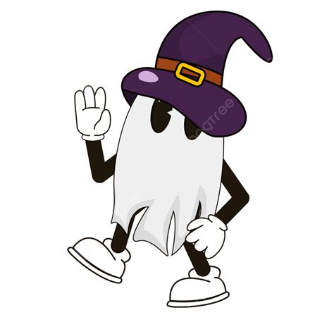 Gambar Desain Halloween Hantu Lucu Hantu Halloween Maskot Png Dan Vektor Dengan Background