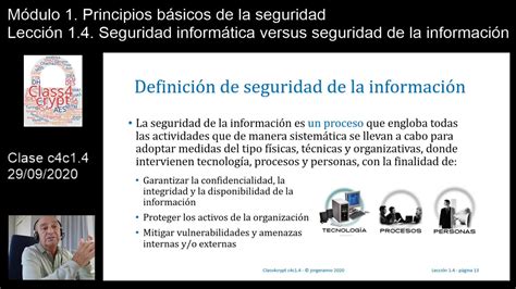 Class4crypt C4c14 Seguridad Informática Versus Seguridad De La Información Youtube