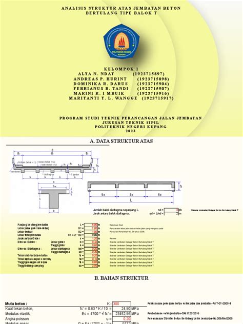 STANDAR JEMBATAN GELAGAR BETON BERTULANG BALOK T | PDF