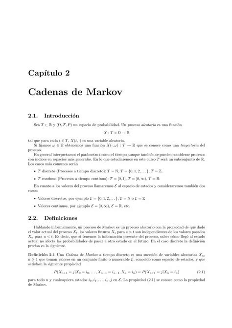 PDF Cadenas De Markov Cimat Mxjortega MaterialDidactico ModestoI10