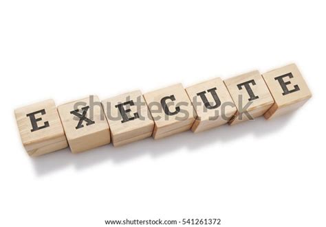 Execute Word Made Building Blocks Isolated Stock Photo 541261372