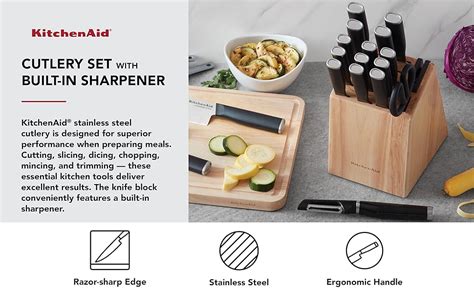 Amazon KitchenAid Classic 12 Piece Knife Block Set With Built In