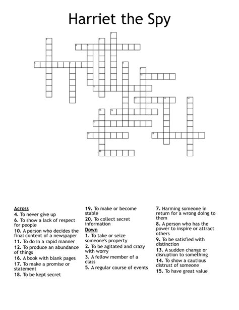 Crossword Puzzle Week 10 Term 2 15pts 6 Wordmint