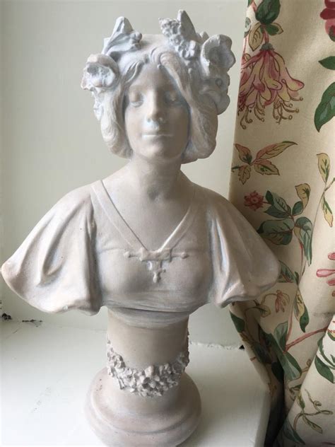 Vintage Plaster Bust Romantic Lady Past Times Mannequin Head In