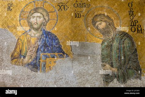 Christian wall mosaic. Hagia Sophia. Istanbul. Turkey Stock Photo - Alamy