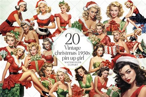 Vintage Christmas 1950s Pin Up Girl 2747171