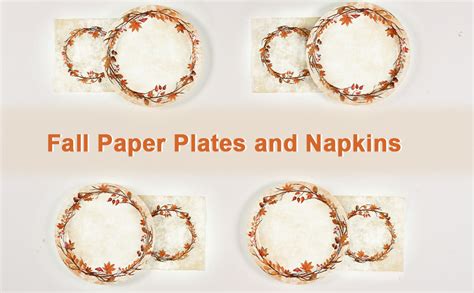 Amazon Homlouue 200 Pcs Fall Paper Plates And Napkins Watercolor