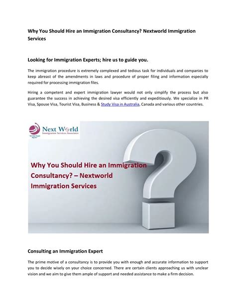 Ppt Why You Should Hire An Immigration Consultancy Nextworld Immigration Services Powerpoint