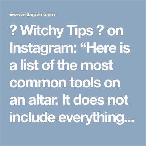 Tips For Witches Everywhere On Instagram Here Is A List Of The Most