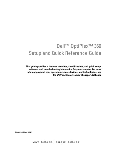 Dell Optiplex Setup And Quick Reference Guide Mi