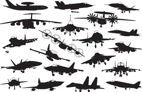 Military planes Royalty Free Vector Image - VectorStock